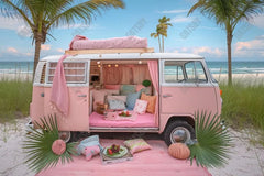 Gatsby Summer Pink Camper Photography Backdrop Gbsx-00309 - Gatsby Backdrop