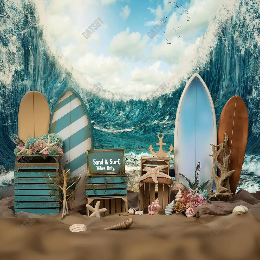 Gatsby Summer Surf Beach Photography Backdrop GBSX-00035 - Gatsby Backdrop