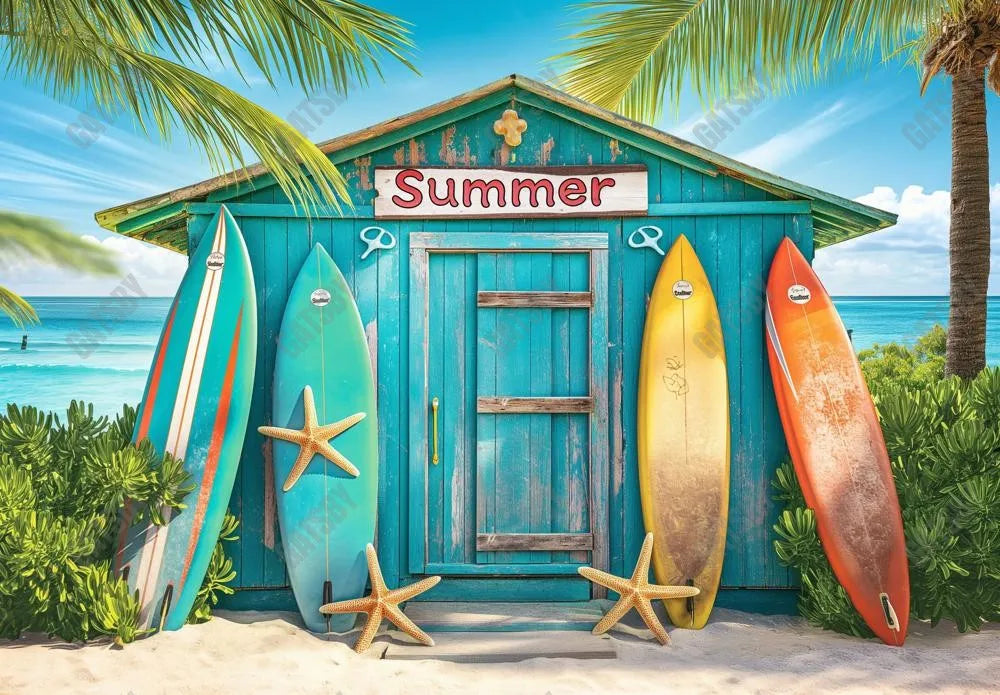 Gatsby Summer Surfboard Shop Photography Backdrop Gbsx-00344 - Gatsby Backdrop