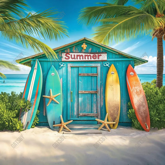 Gatsby Summer Surfboard Shop Photography Backdrop Gbsx-00344 - Gatsby Backdrop