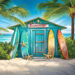 Gatsby Summer Surfboard Shop Photography Backdrop Gbsx-00344 - Gatsby Backdrop