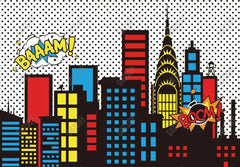 Gatsby Superhero Cityscape Photography Backdrop Gbsx-00346 - Gatsby Backdrop