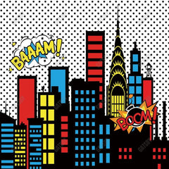 Gatsby Superhero Cityscape Photography Backdrop Gbsx-00346 - Gatsby Backdrop