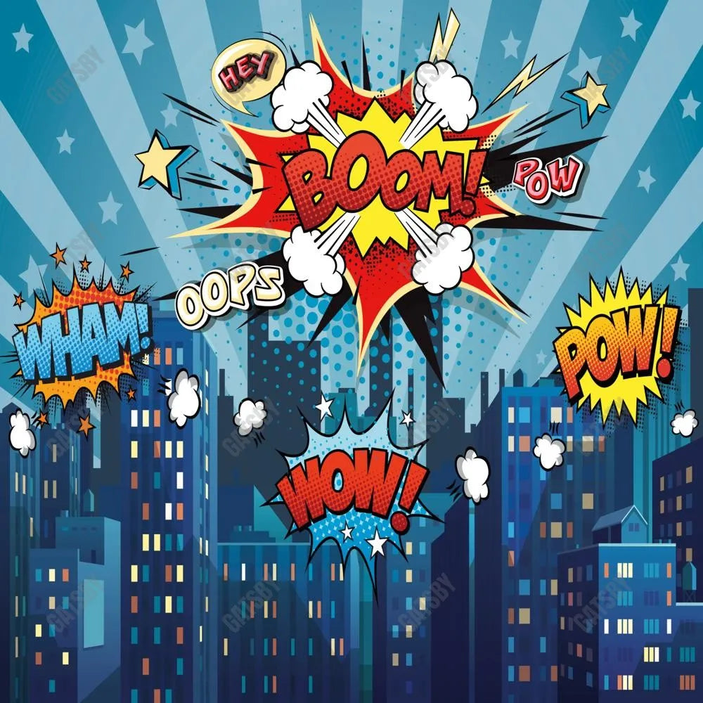 Gatsby Superhero Cityscape Photography Backdrop Gbsx-00352 - Gatsby Backdrop