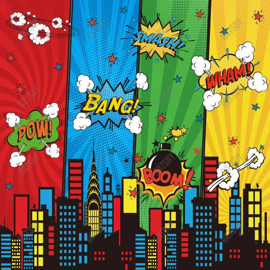 Gatsby Superhero Cityscape Photography Backdrop Gbsx-00614 - Gatsby Backdrop