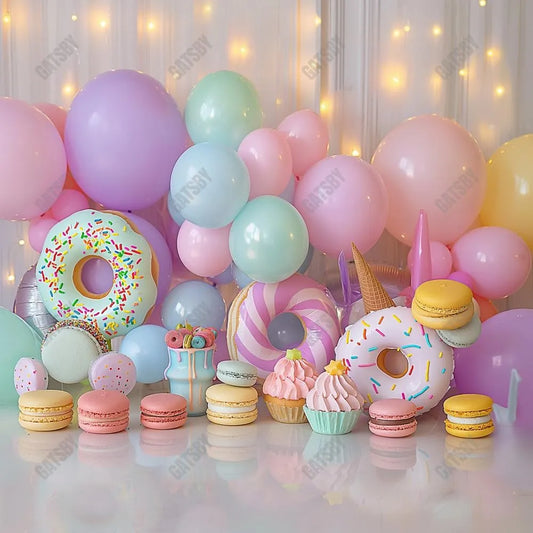 Gatsby Sweet Donuts Balloons Photography Backdrop Gbsx-00508 - Gatsby Backdrop