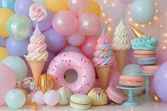 Gatsby Sweet Donuts Balloons Photography Backdrop Gbsx-00509 - Gatsby Backdrop