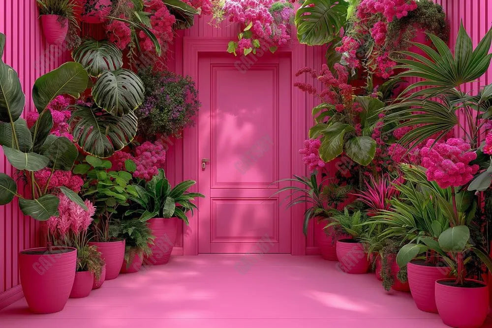 Gatsby Tropical Hot Pink Door Photography Backdrop Gbsx-00314 - Gatsby Backdrop