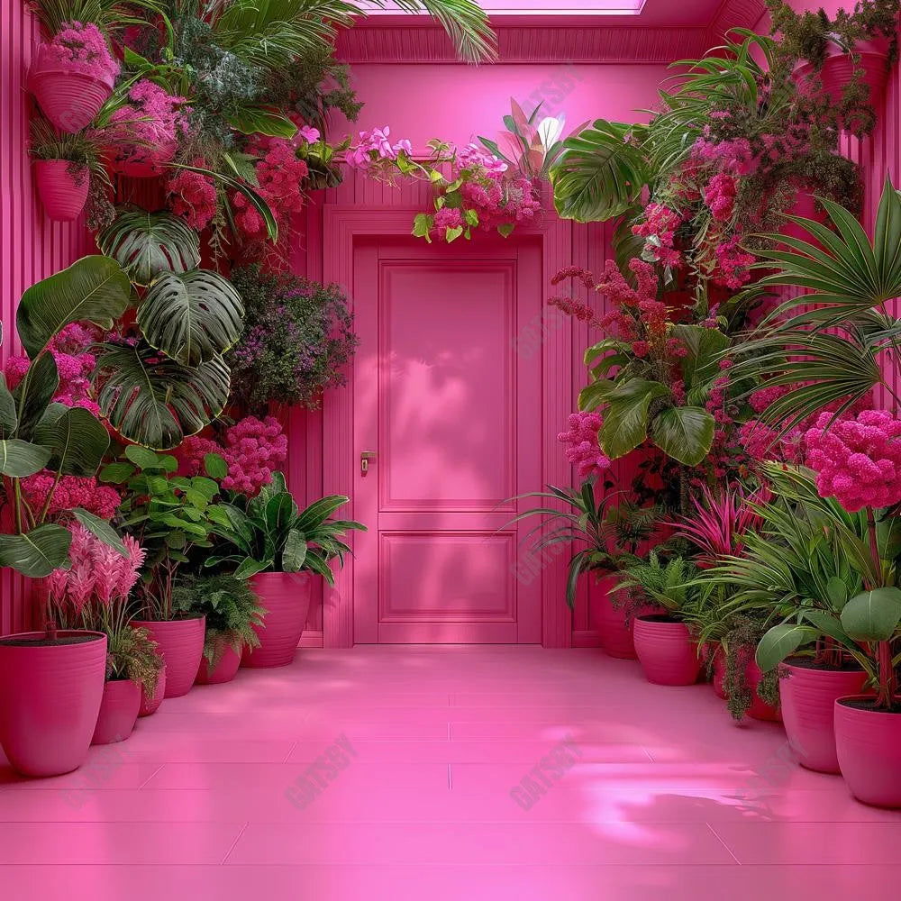 Gatsby Tropical Hot Pink Door Photography Backdrop Gbsx-00314 - Gatsby Backdrop