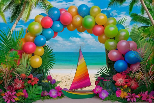 Gatsby Tropical Island Girl Photography Backdrop Gbsx-00855 - Gatsby Backdrop