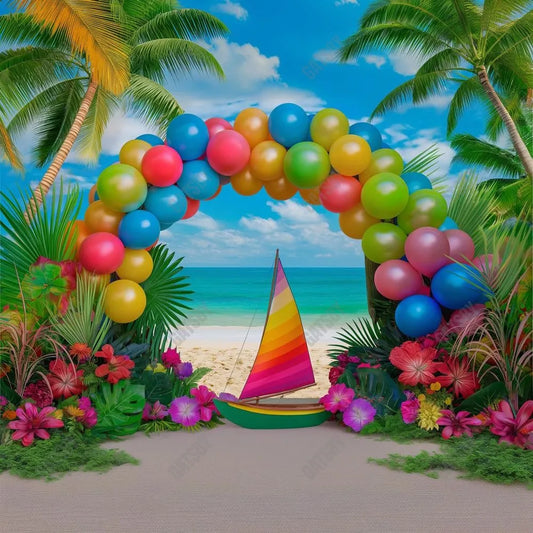 Gatsby Tropical Island Girl Photography Backdrop Gbsx-00855 - Gatsby Backdrop