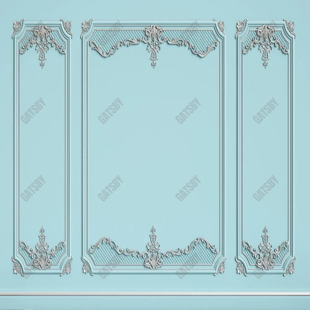 Gatsby Vintage Blue Panel Wall Photography Backdrop Gbsx-00676 - Gatsby Backdrop