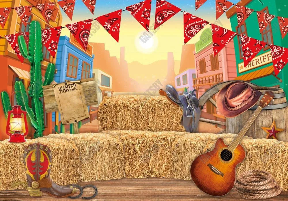 Gatsby Western Cowboy Photography Backdrop Gbsx-00591 - Gatsby Backdrop