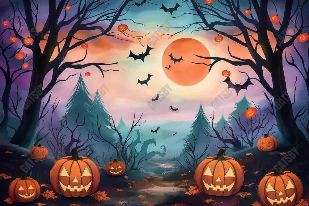 Gatsby Whimsical Halloween Forest Photography Backdrop Gbsx-00990 - Gatsby Backdrop