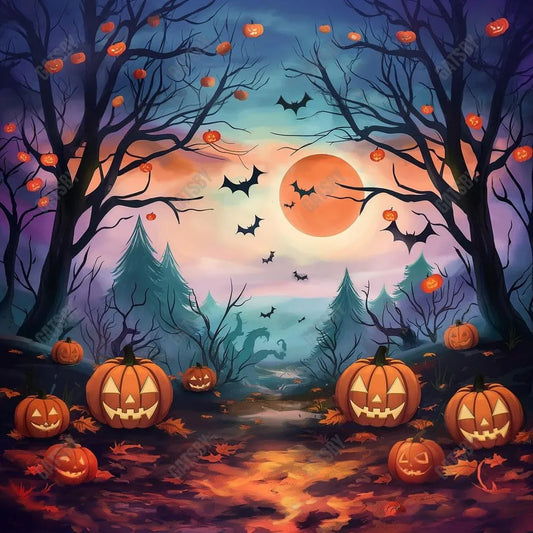 Gatsby Whimsical Halloween Forest Photography Backdrop Gbsx-00990 - Gatsby Backdrop