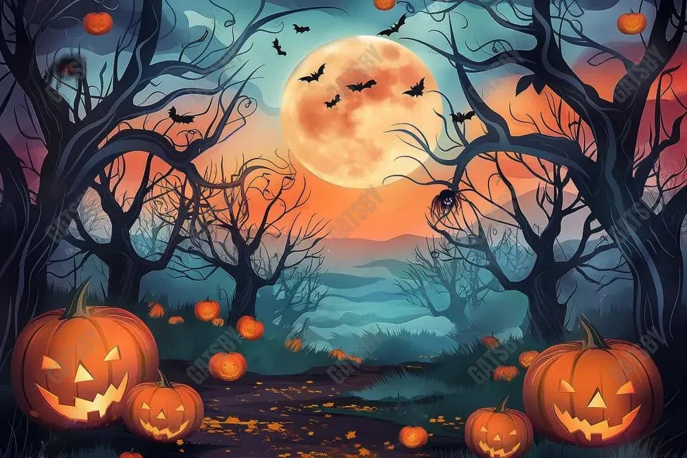 Gatsby Whimsical Halloween Forest Photography Backdrop Gbsx-00991 - Gatsby Backdrop