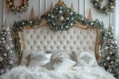 Gatsby White Christmas Headboard Photography Backdrop Gbsx-00809 - Gatsby Backdrop