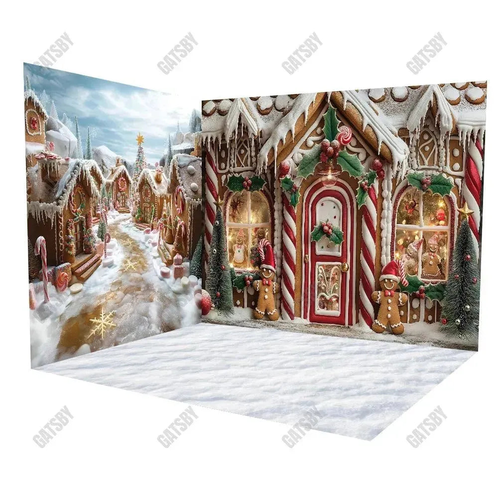 Gatsby Winter Gingerbread House Room Set Backdrop Gbsx-01008&Gbsx-00152&Gbsx-99783 - Gatsby Backdrop