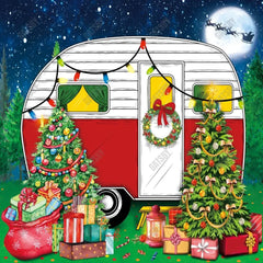 Gatsby Winter Night Camper Photography Backdrop GBSX-00047 - Gatsby Backdrop