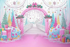 Gatsby Winter Pink Palace Of Sweets Photography Backdrop Gbsx-01028 - Gatsby Backdrop