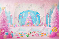 Gatsby Winter Pink Palace Of Sweets Photography Backdrop Gbsx-01029 - Gatsby Backdrop