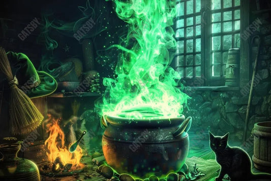 Gatsby Witch Kitchen Cauldron Photography Backdrop Gbsx-00871 - Gatsby Backdrop