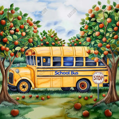 Gatsby Yellow School Bus Photography Backdrop Gbsx-00391 - Gatsby Backdrop