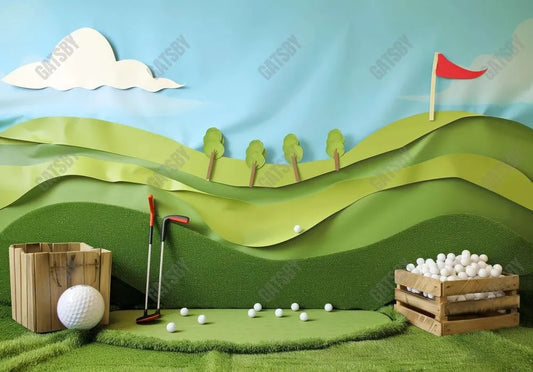 Golf Cartoon Background Backdrop - Gatsby Backdrop