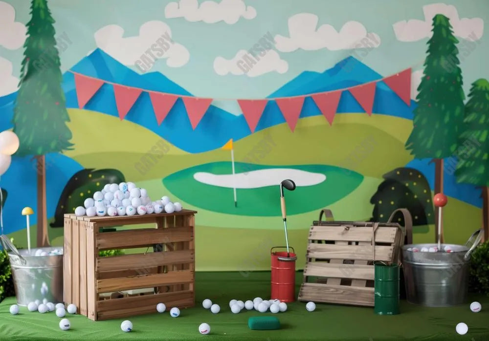 Golf Club Cake Smash Backdrop - Gatsby Backdrop