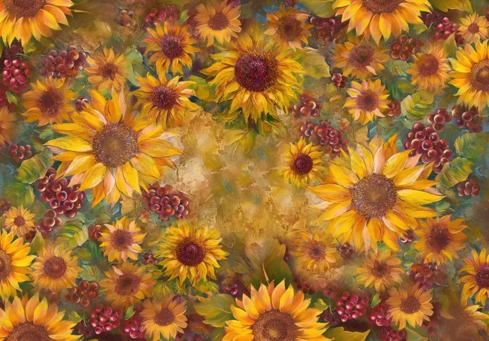 Grape Sunflowers Painting Backdrop - Gatsby Backdrop