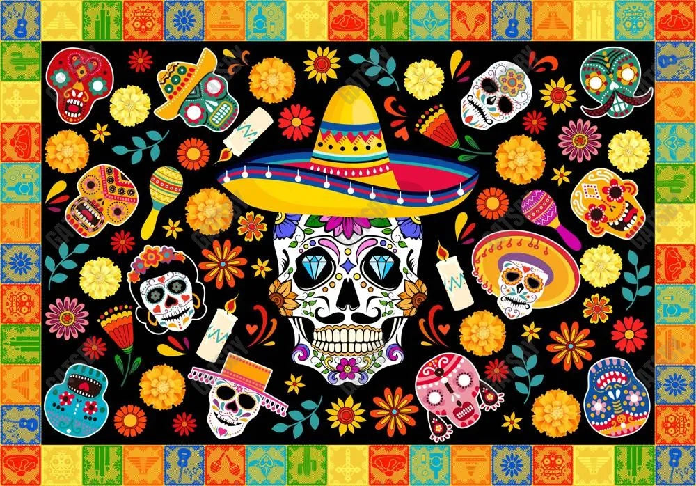 Halloween Day of the Dead Theme Party Backdrop - Gatsby Backdrop