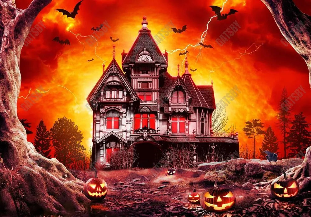 Halloween Haunted House Photography Backdrop - Gatsby Backdrop