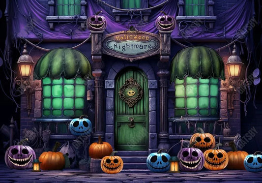 Halloween Nightmare House Backdrop - Gatsby Backdrop