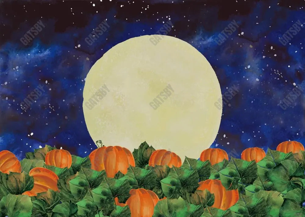 Halloween Pumpkin Field Photography Backdrop - Gatsby Backdrop