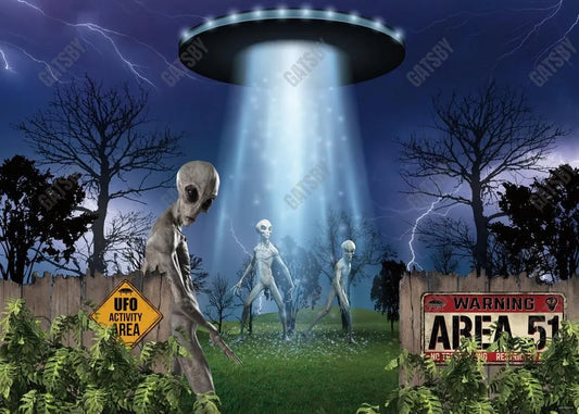 Halloween UFO Alien Backdrop - Gatsby Backdrop