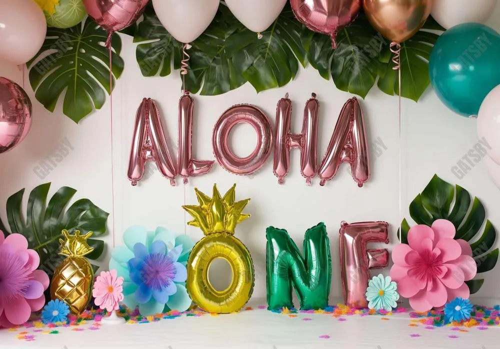 Hawaii Aloha Birthday ONE Backdrop - Gatsby Backdrop