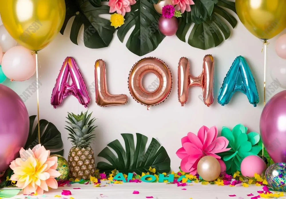 Hawaii Aloha Tropical Party Backdrop - Gatsby Backdrop