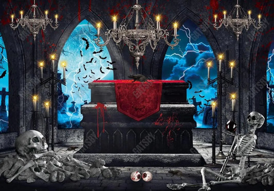 Horror Halloween Vampire Crypt Backdrop - Gatsby Backdrop