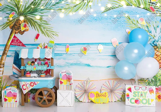 Ice Cream Cake Smash Photography Backdrop GBSX-99796 - Gatsby Backdrop