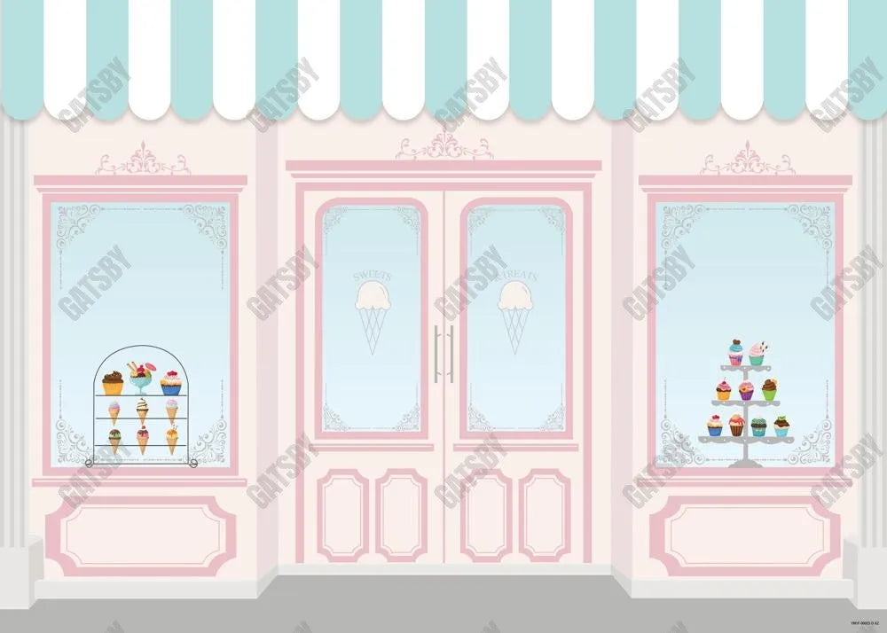 Ice Cream Parlor Shop Backdrop - Gatsby Backdrop