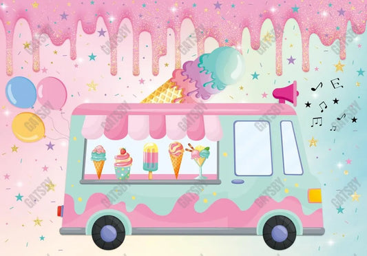 Ice Cream Truck Photography Backdrop GBSX-99799 - Gatsby Backdrop