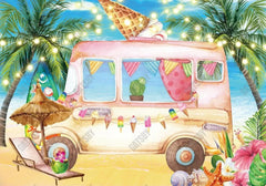 Ice Cream Truck Shop Backdrop - Gatsby Backdrop