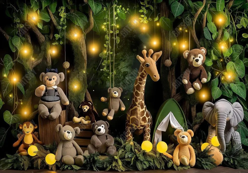 Jungle Animals Photography Backdrop Ym8L-B0388 - Gatsby Backdrop