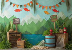 Kids Fishing Forest Backdrop - Gatsby Backdrop