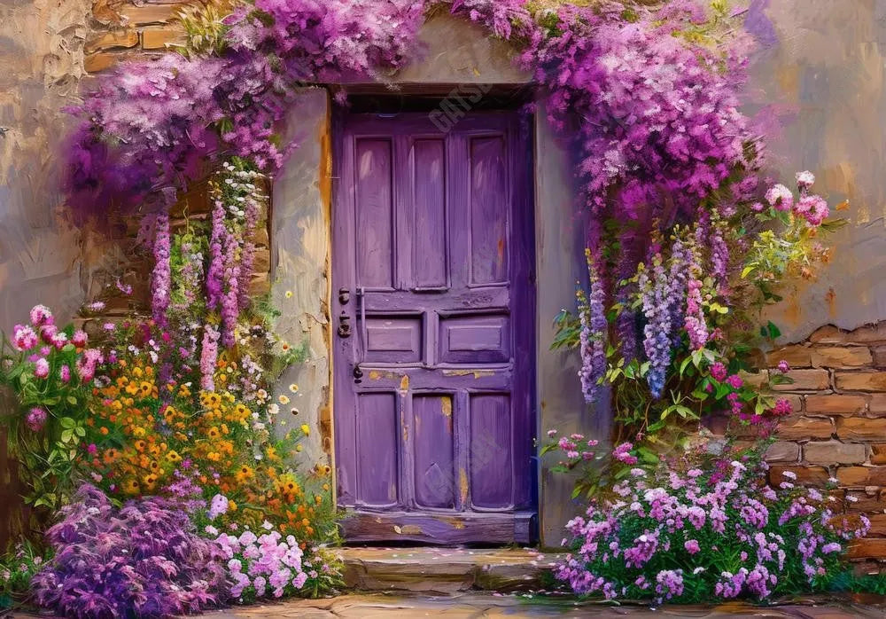 Lavender Floral Door Backdrop - Gatsby Backdrop