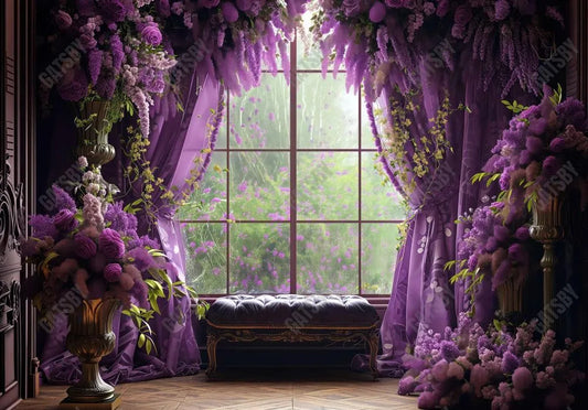 Lavender Purple Curtain Window Backdrop - Gatsby Backdrop