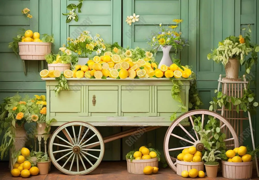 Lemon Cart Photography Backdrop - Gatsby Backdrop