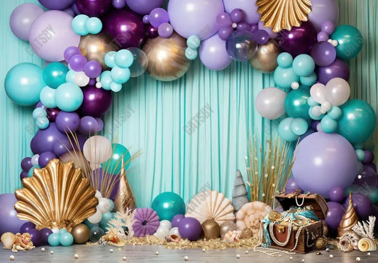 Little Mermaid Balloon Arch Backdrop - Gatsby Backdrop