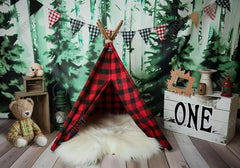 Lumberjack 1St Birthday Cake Smash Photography Backdrop GBSX-99808 - Gatsby Backdrop