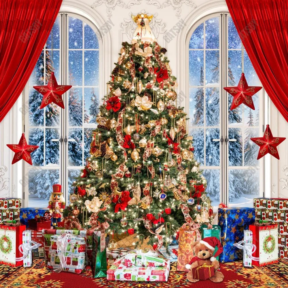 Luxury Christmas Tree Photography Backdrop GBSX-99810 - Gatsby Backdrop